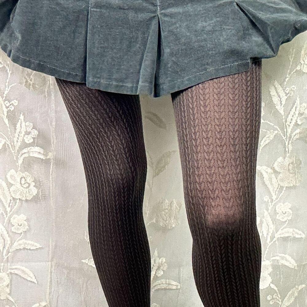 Simply Vera Vera Wang Brown Cable Knit Knitwear Patterned Tights Pantyhose XS
